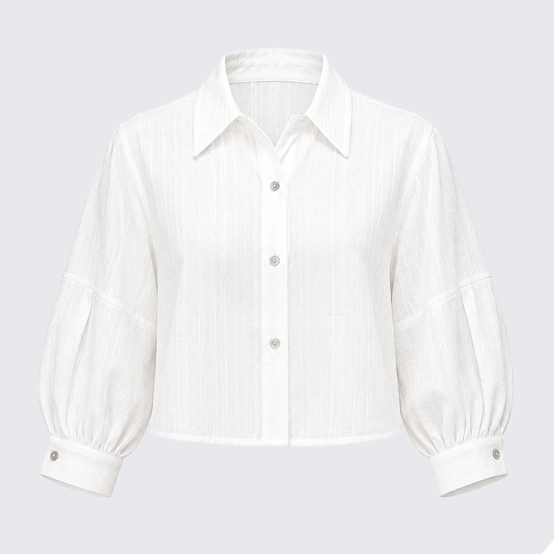 Cropped Boxy Shirt - White