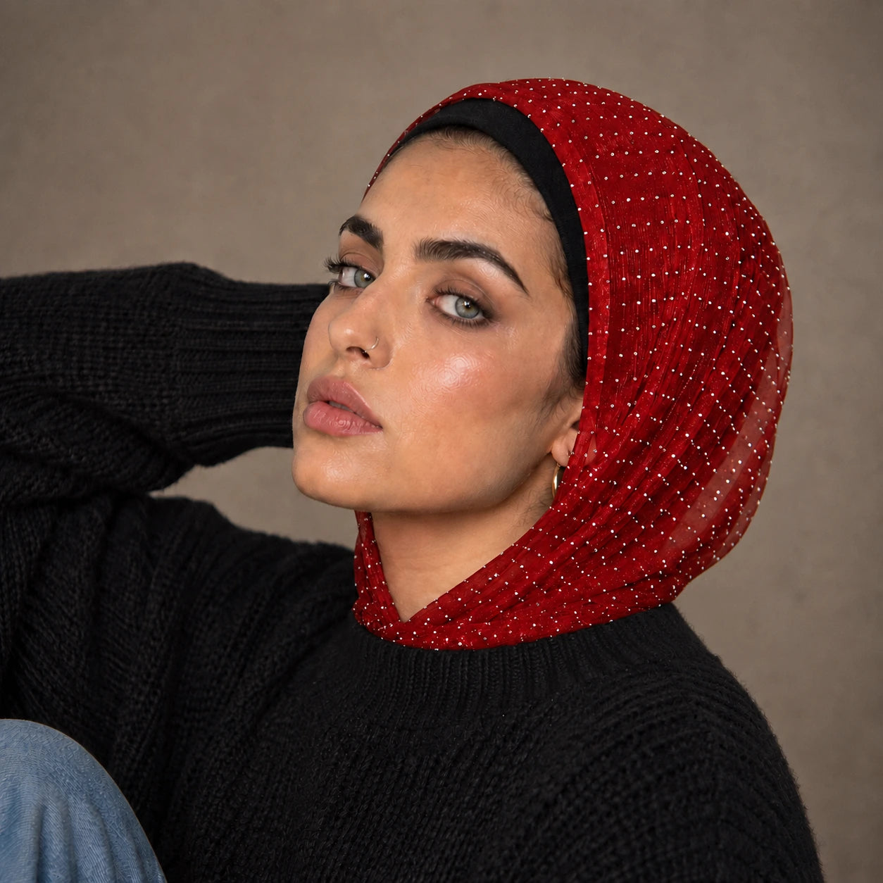 Strass Balaclava – Burgundy