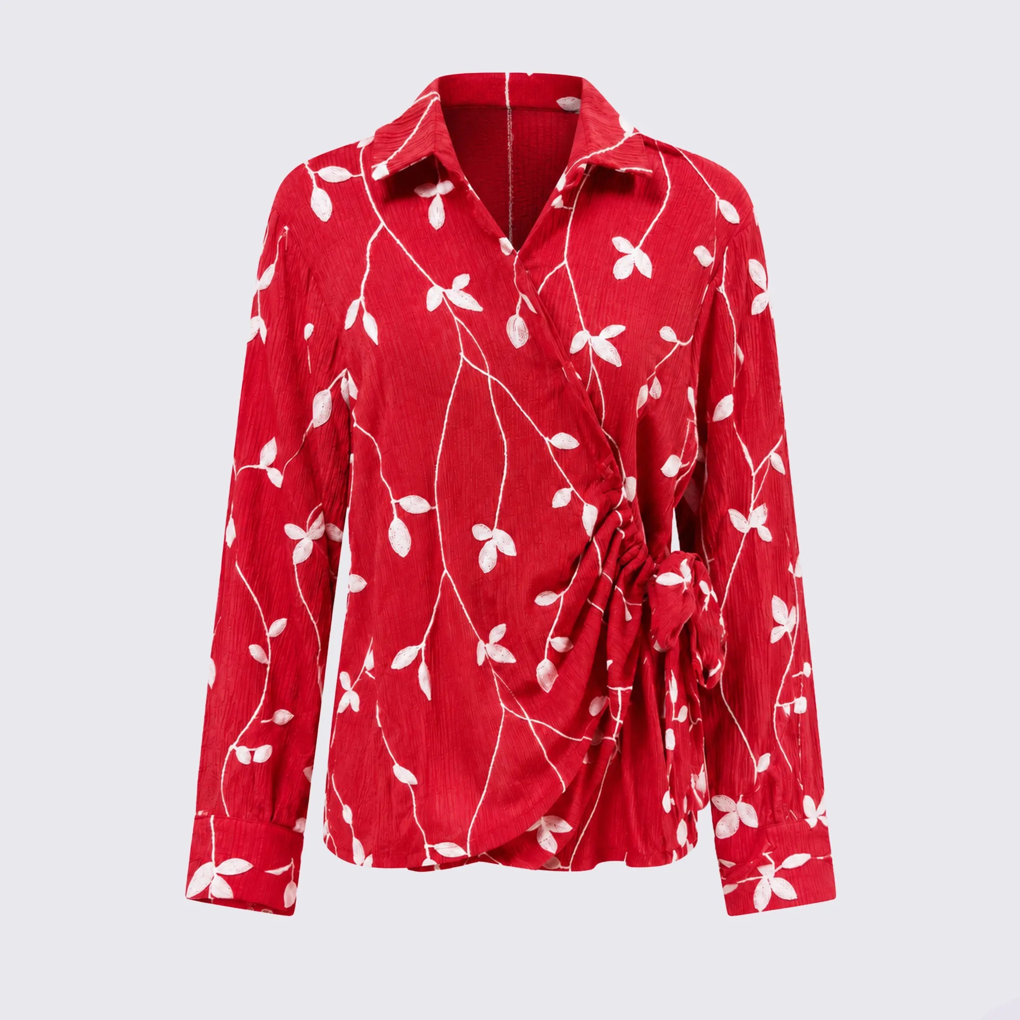 The Red Wrap Blouse