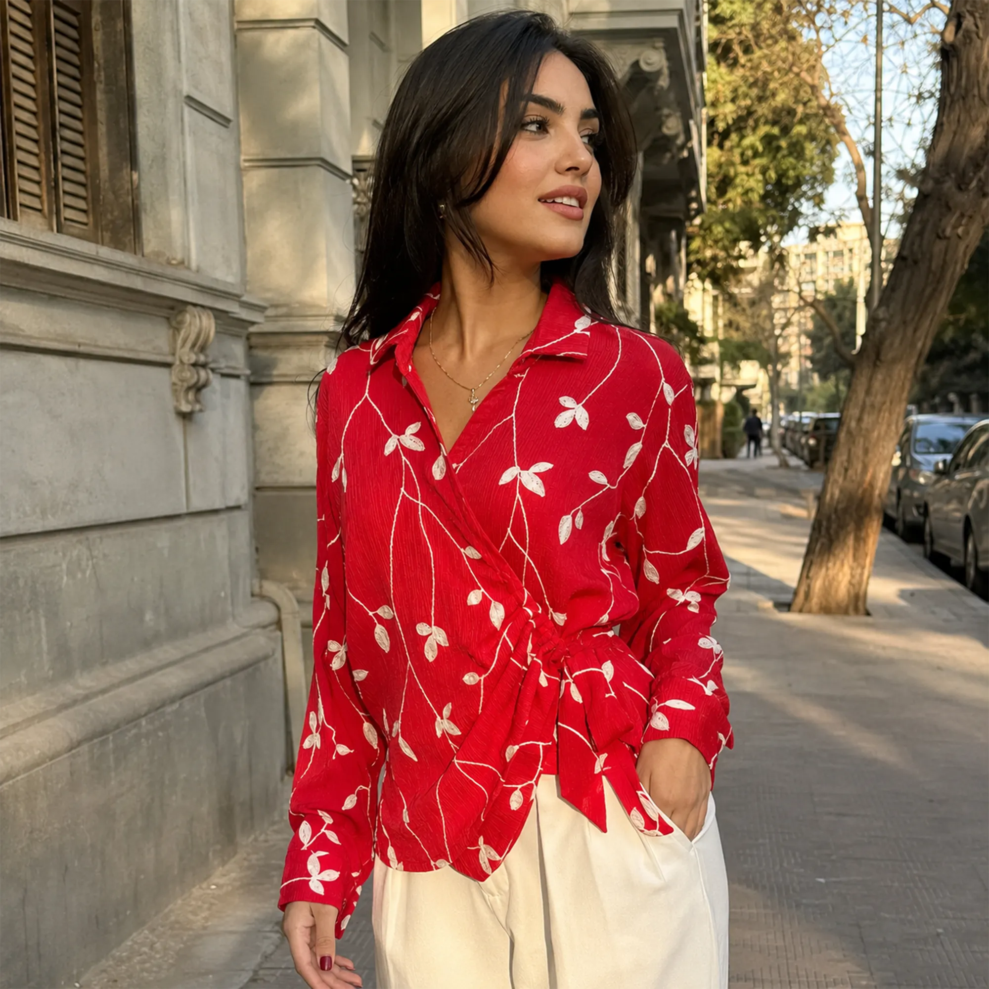 The Red Wrap Blouse