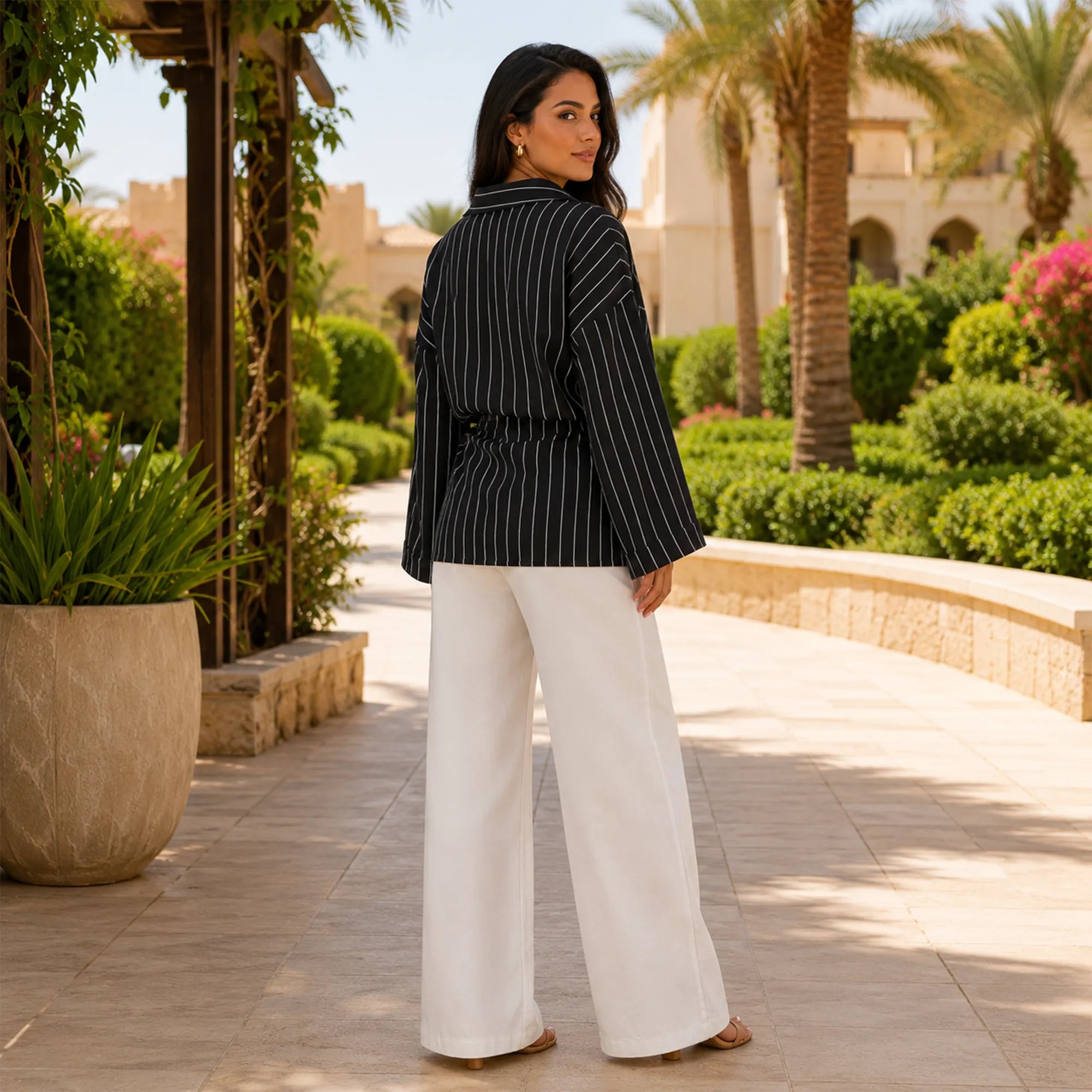 The Striped Wrap Blouse