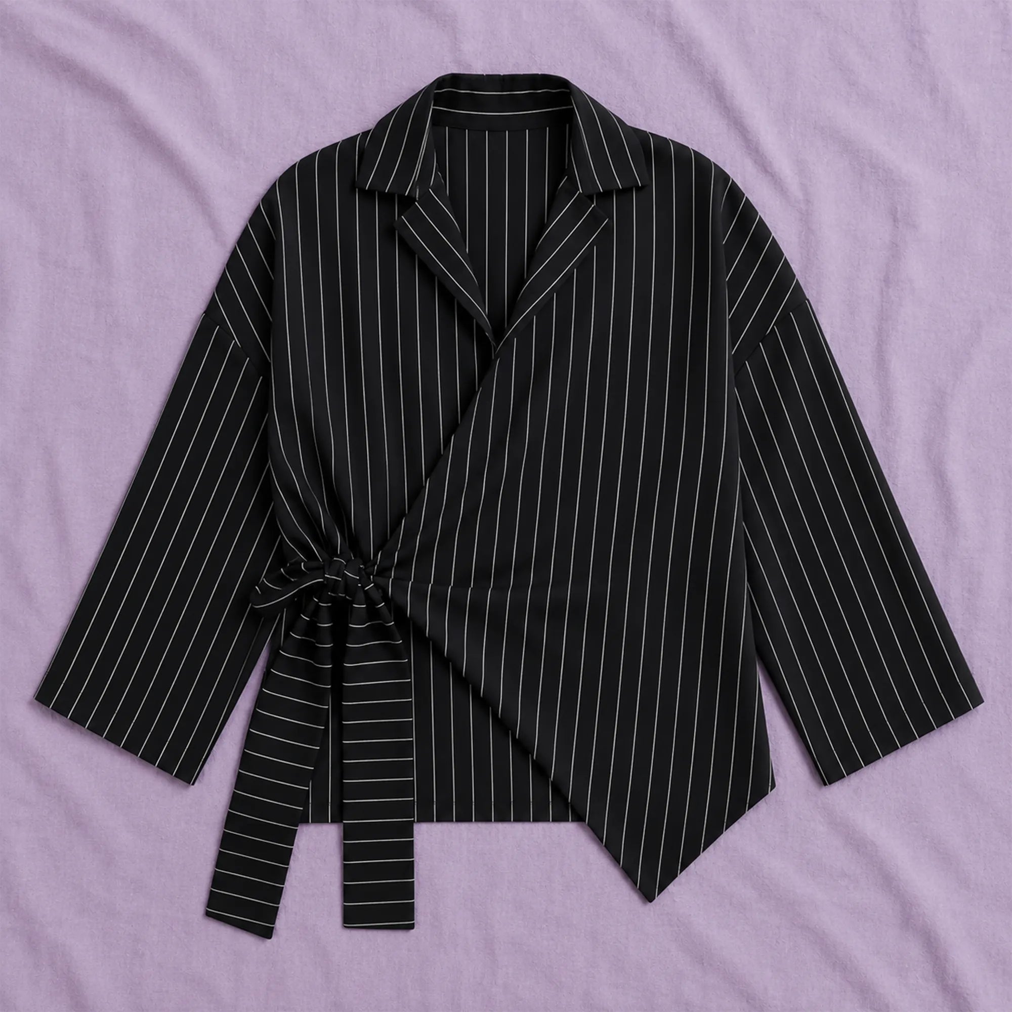 The Striped Wrap Blouse