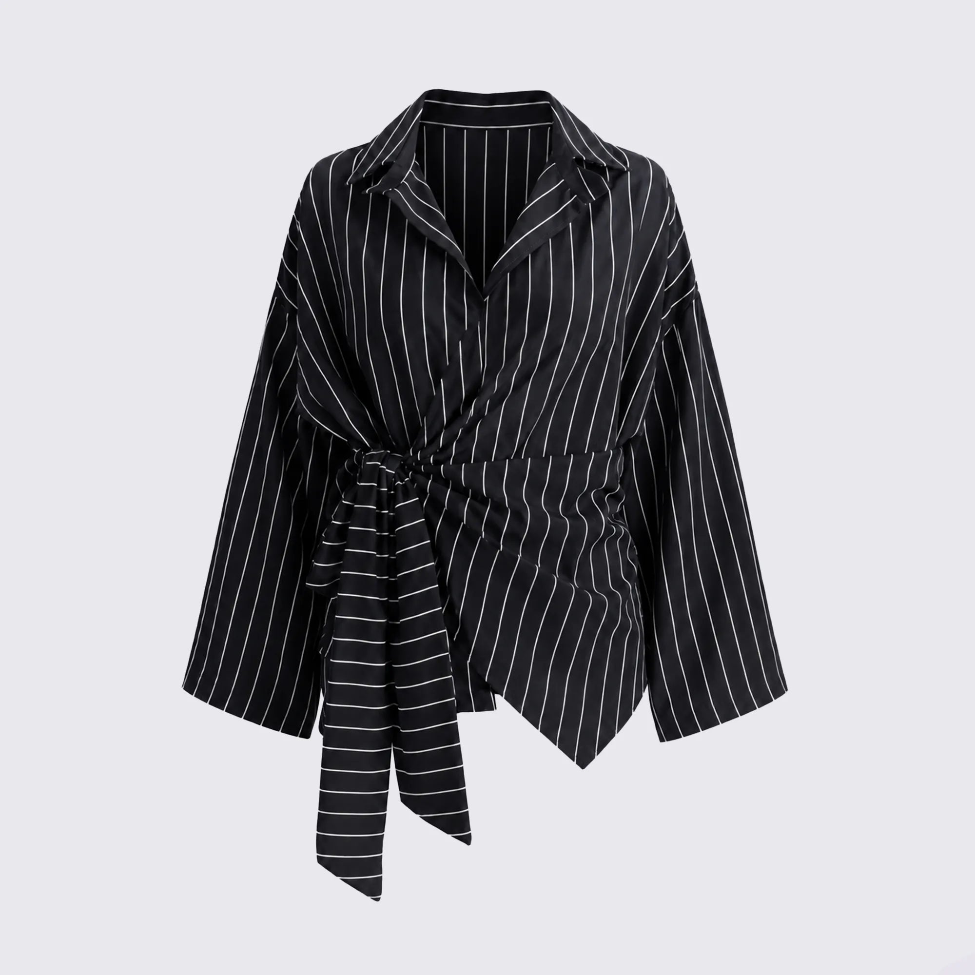 The Striped Wrap Blouse