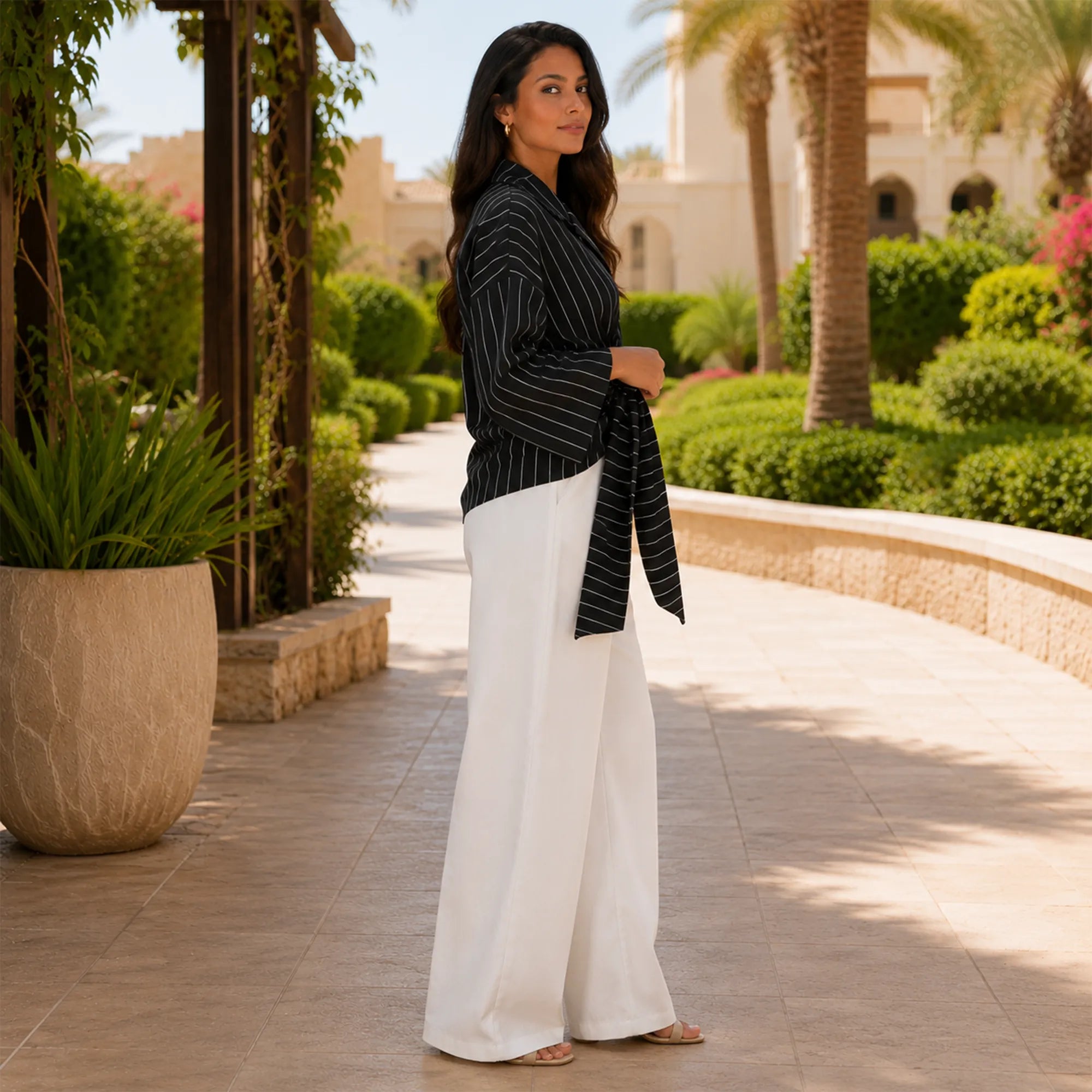 The Striped Wrap Blouse