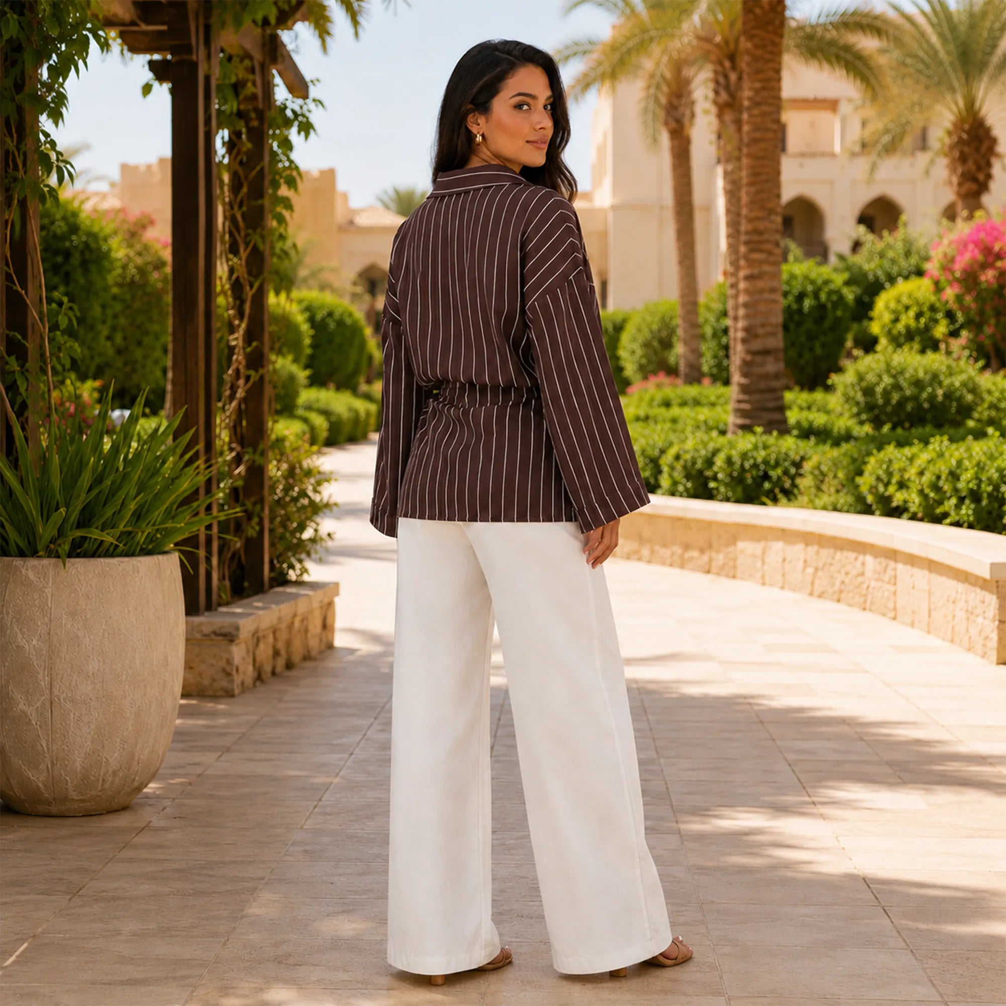The Striped Wrap Blouse