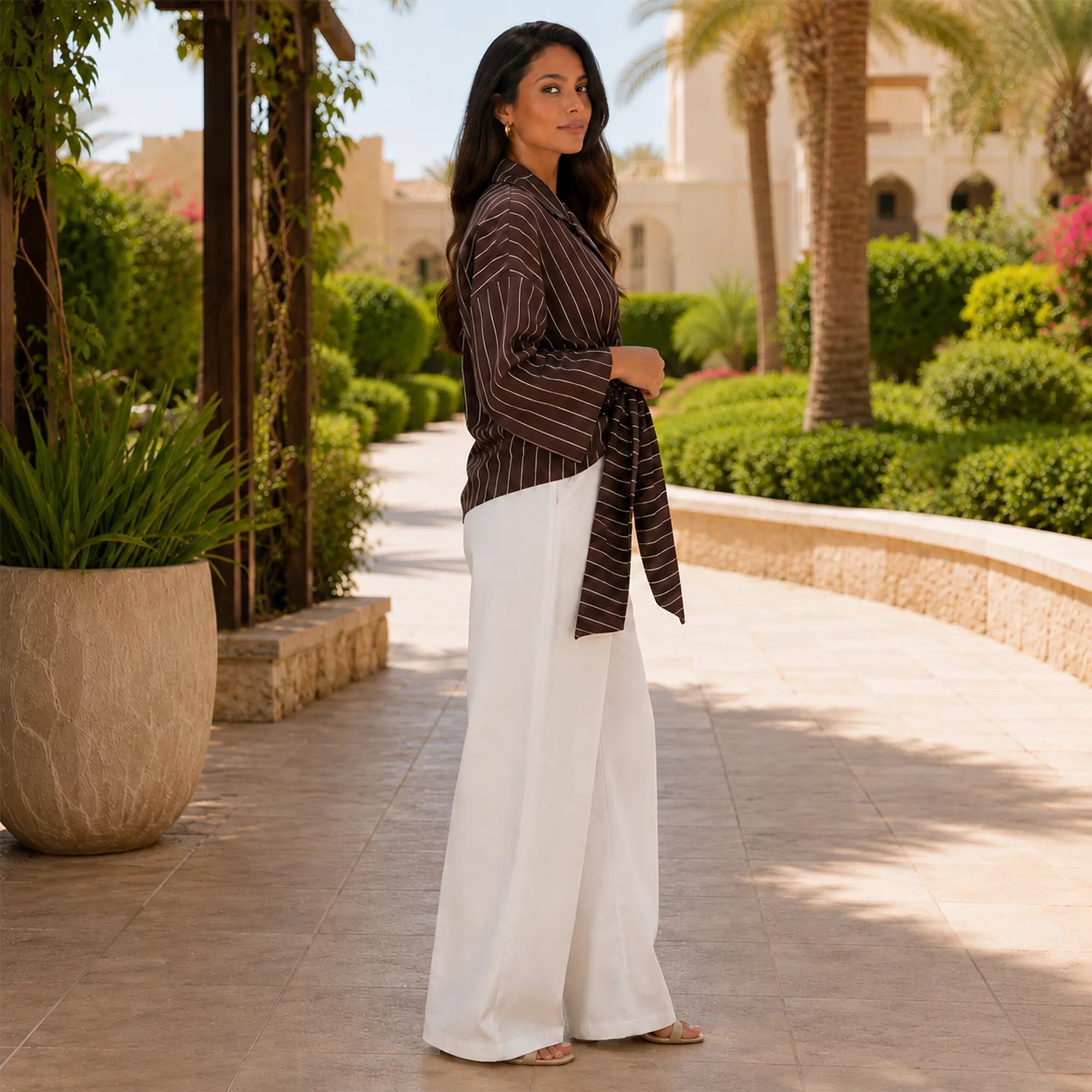 The Striped Wrap Blouse