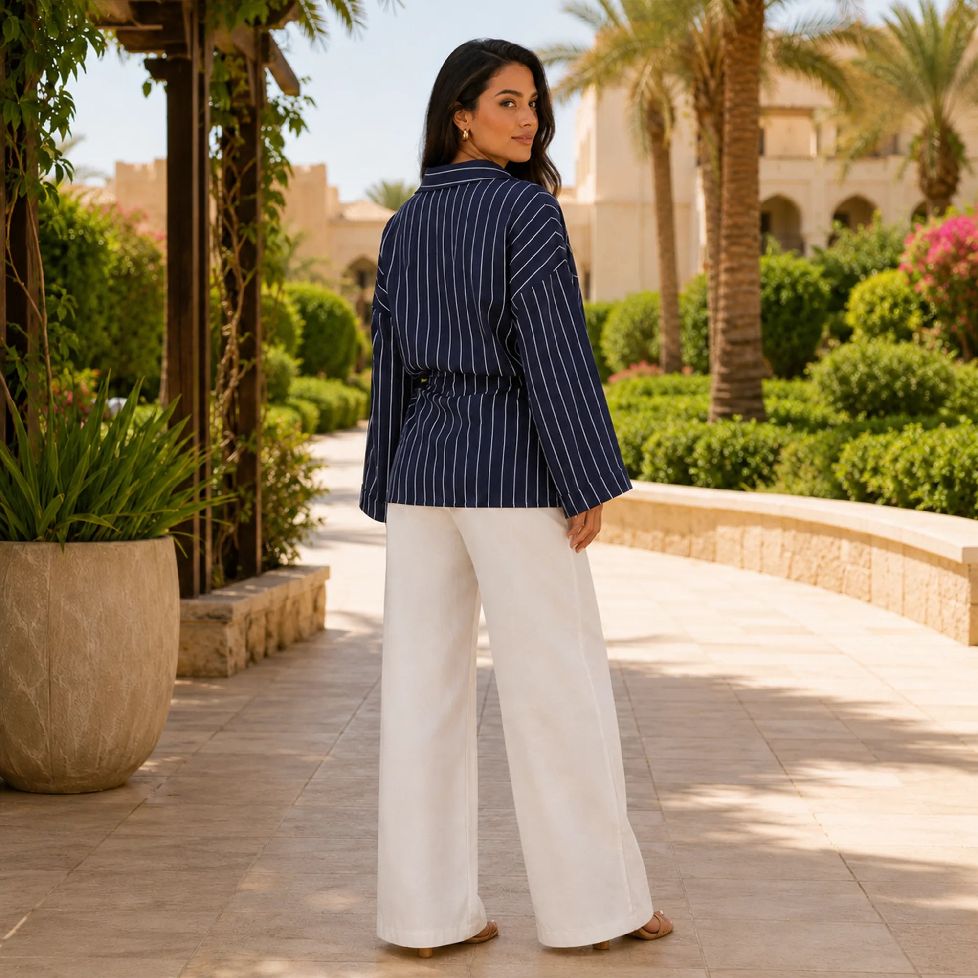 The Striped Wrap Blouse