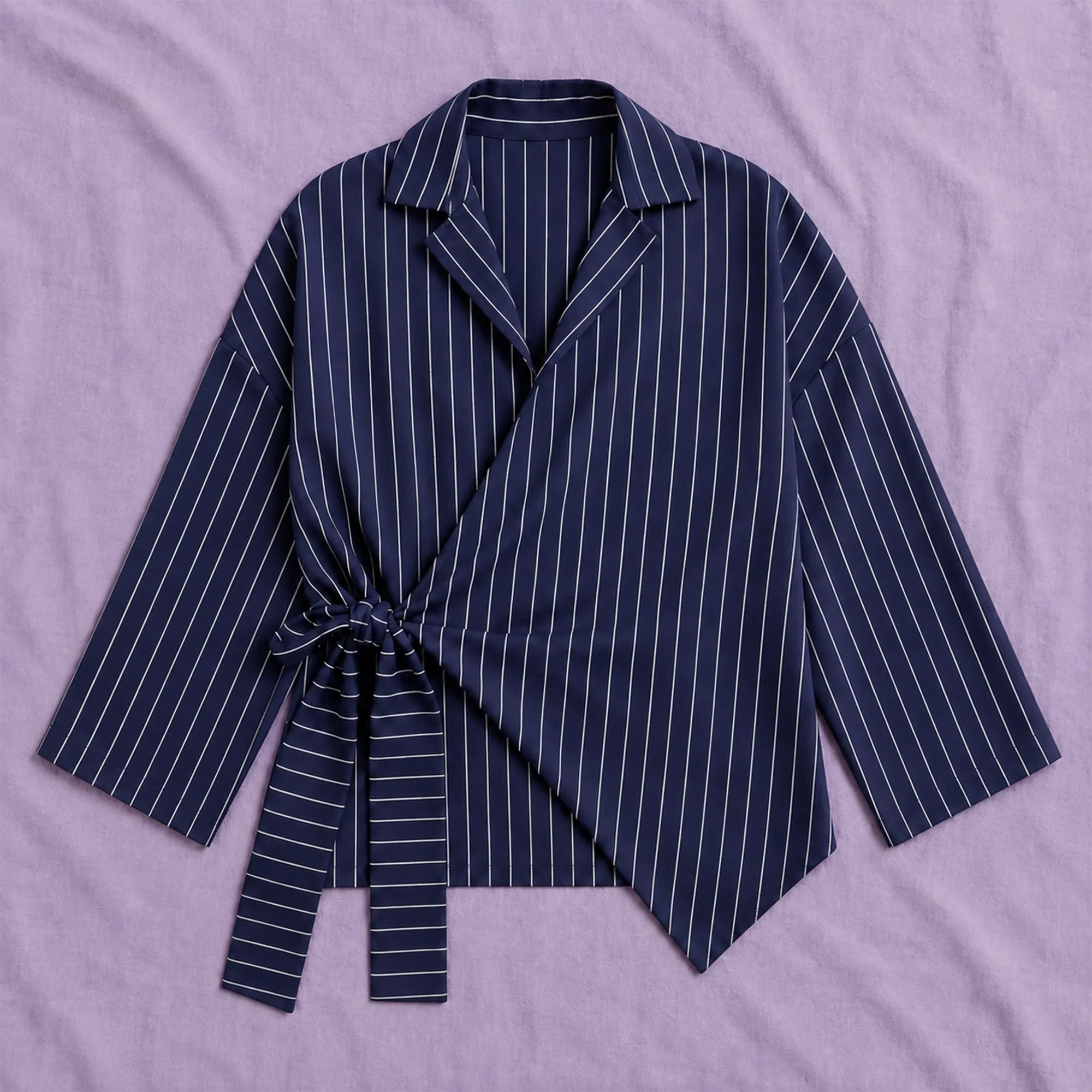 The Striped Wrap Blouse