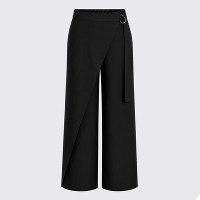 Wrap Overlay Trousers - Black