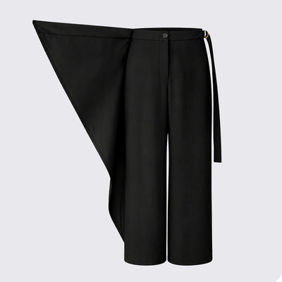 Wrap Overlay Trousers - Black