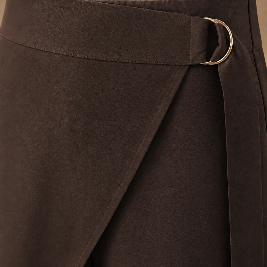 Wrap Overlay Trousers - Brown
