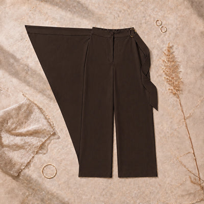 Wrap Overlay Trousers - Brown