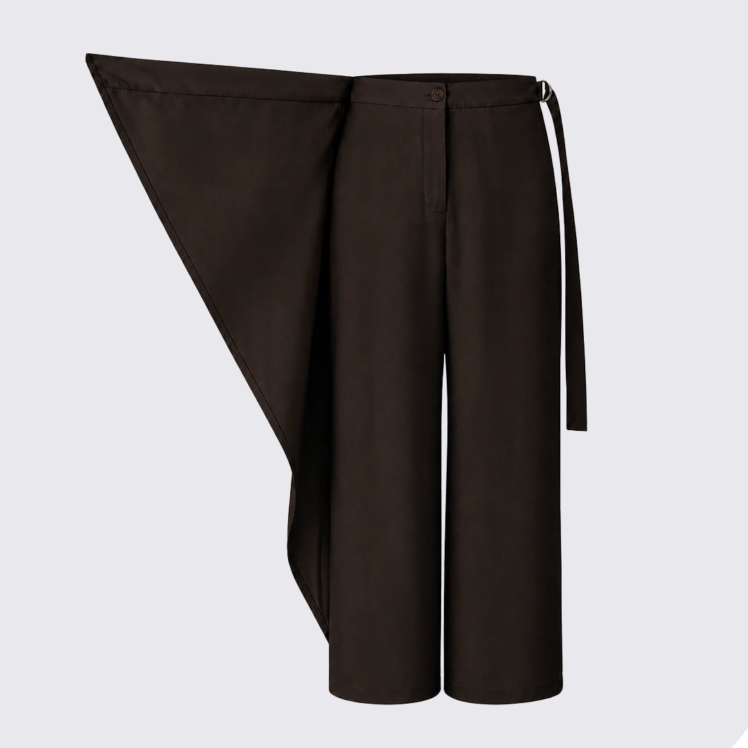 Wrap Overlay Trousers - Brown
