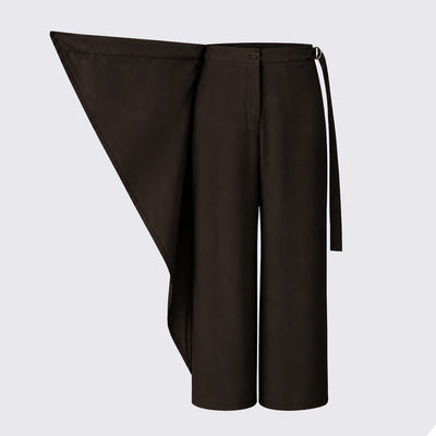 Wrap Overlay Trousers - Brown