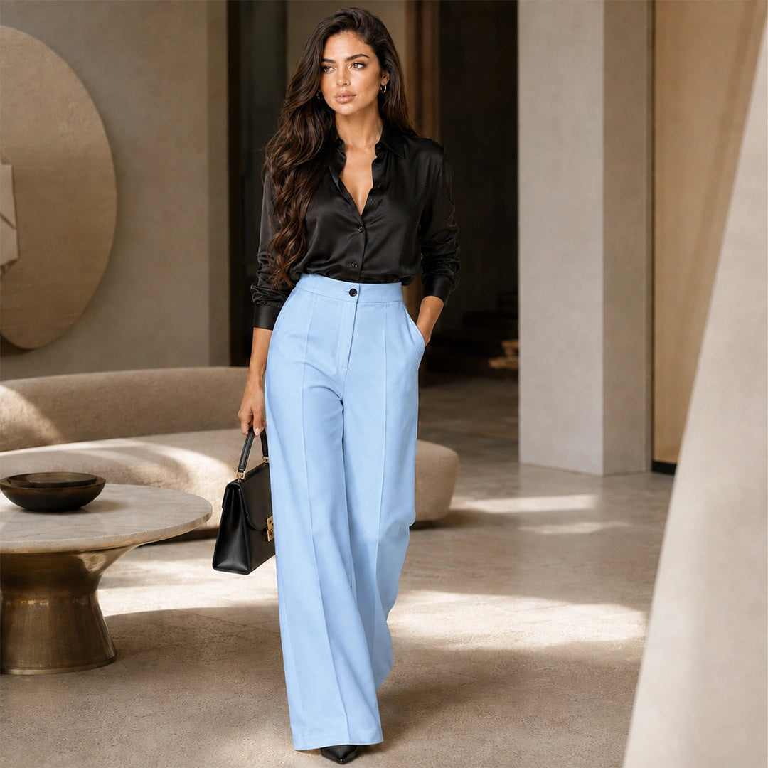 Tailored Trousers - Sky Blue