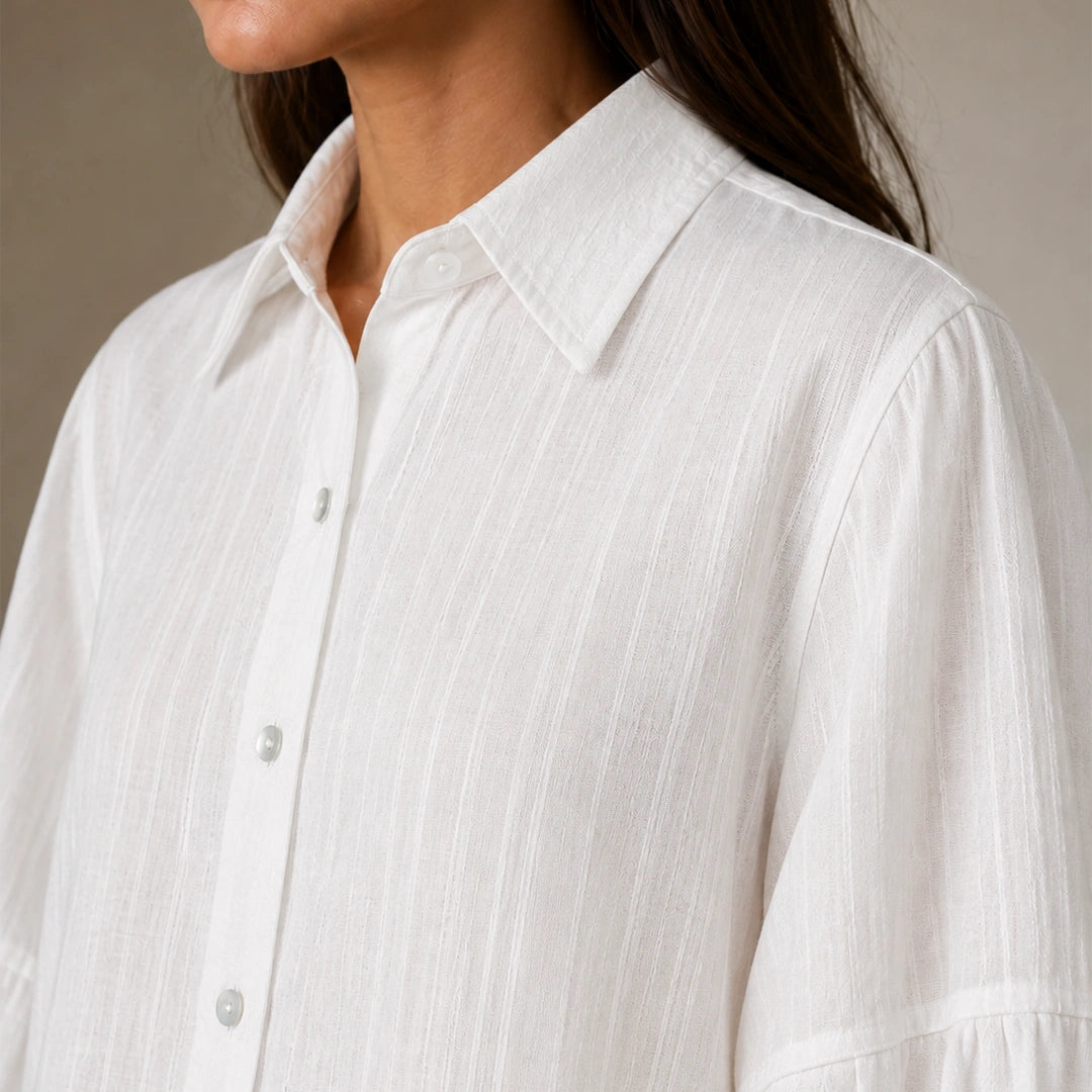 Cropped Boxy Shirt - White