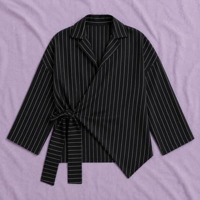 The Striped Wrap Blouse