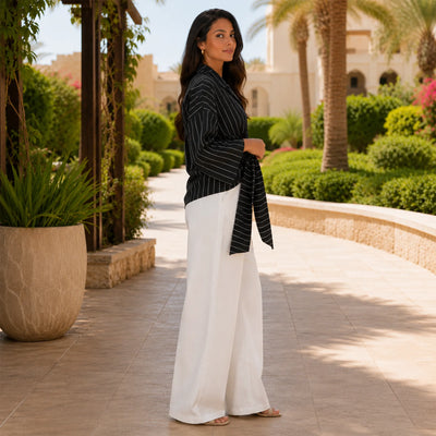 The Striped Wrap Blouse