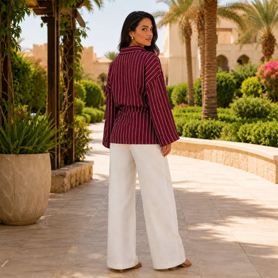 The Striped Wrap Blouse