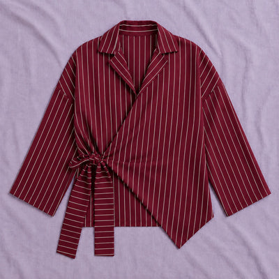 The Striped Wrap Blouse
