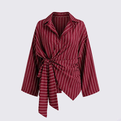 The Striped Wrap Blouse
