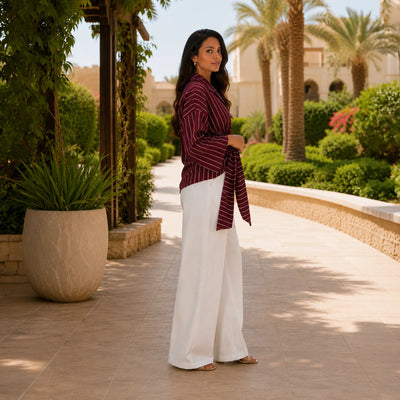 The Striped Wrap Blouse