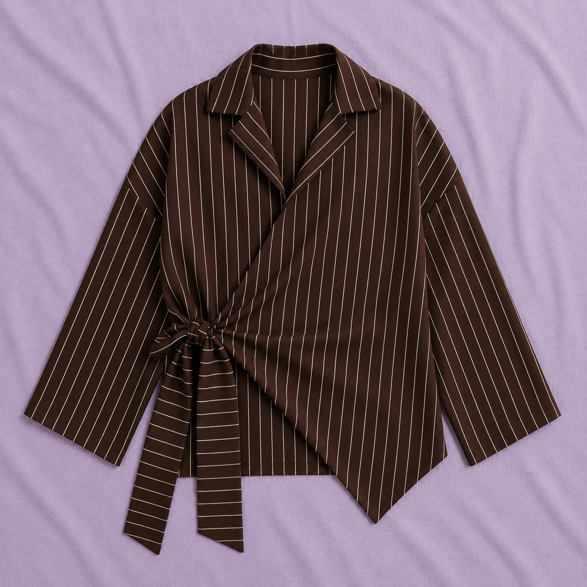 The Striped Wrap Blouse