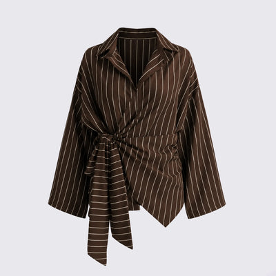 The Striped Wrap Blouse