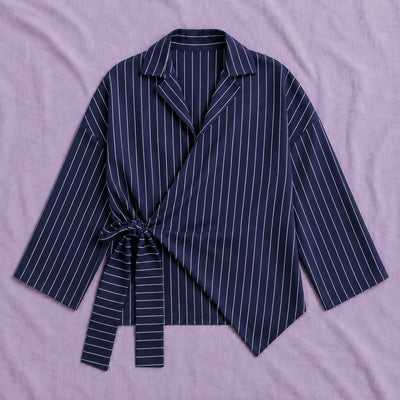 The Striped Wrap Blouse