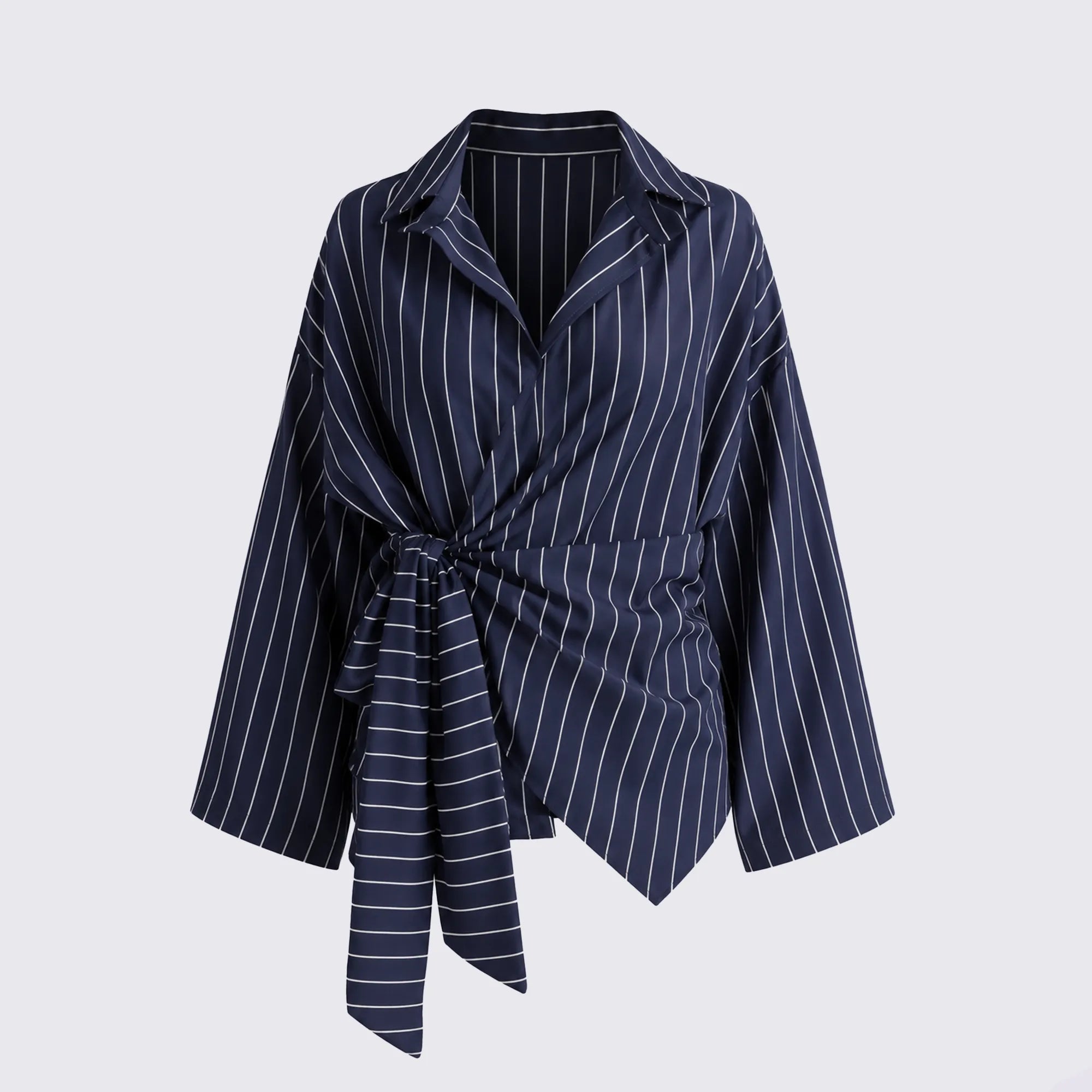 The Striped Wrap Blouse