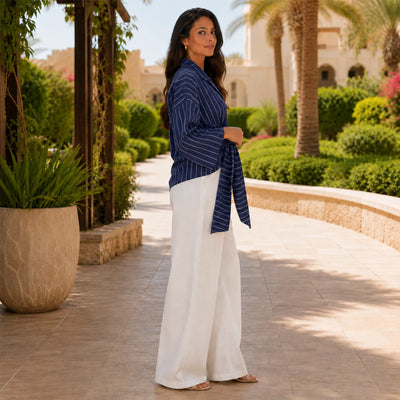 The Striped Wrap Blouse
